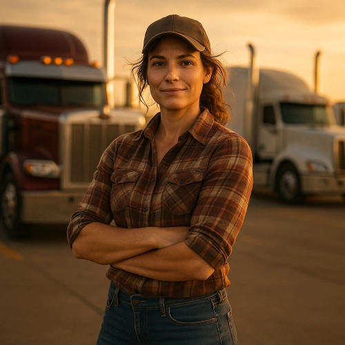 A commercial truck driver is looking at a sunset in Clearwater, Florida. The image is for a blog post about commercial truck insurance in Clearwater, Florida.